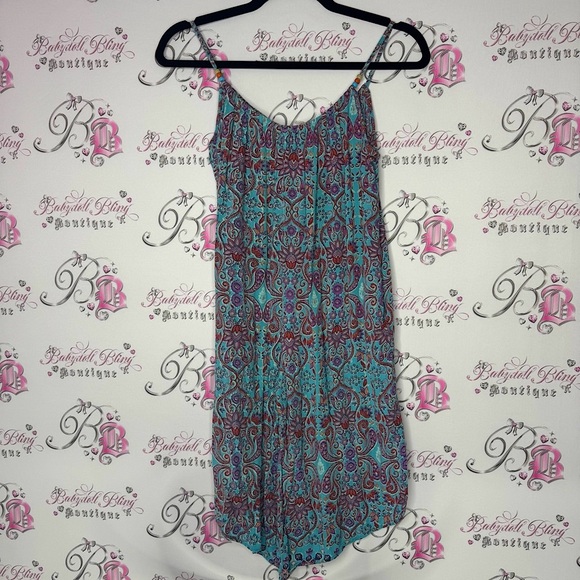 Angie Pants - Jumper pants flowy one piece suit Bohemian Paisley Spaghetti Strap Dress